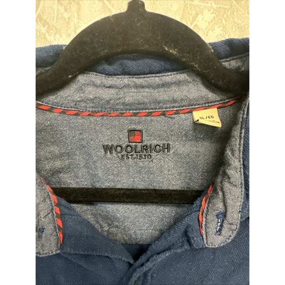 Woolrich Button Up Shirt Women's Extra Large Flannel Blue Outdoor - Picture 2 of 6